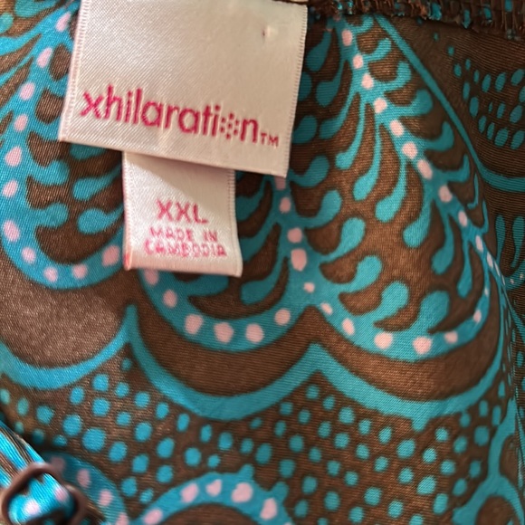 XHILARATION💫 Women’s Brown/Teal Floral Lightweight Chemise - Picture 12 of 12
